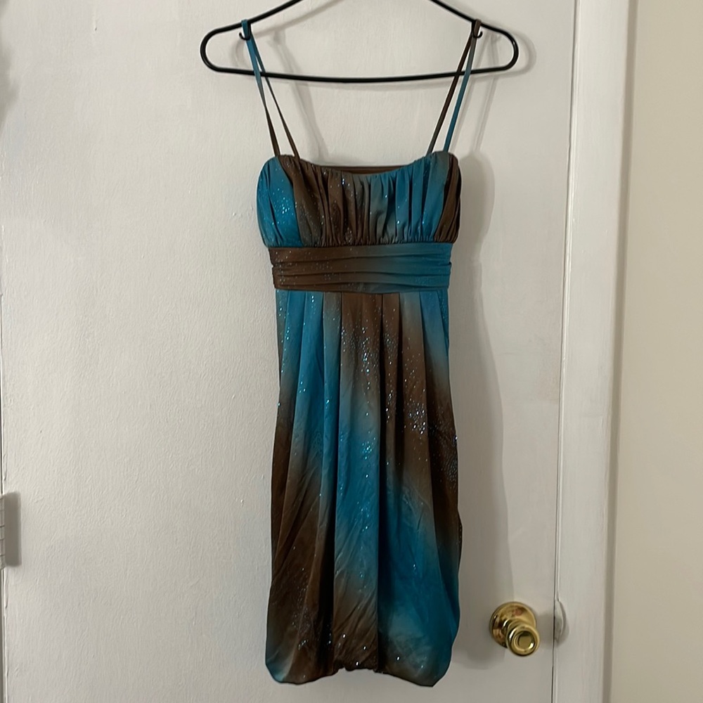 City Triangles Blue and Brown Dress, Size S